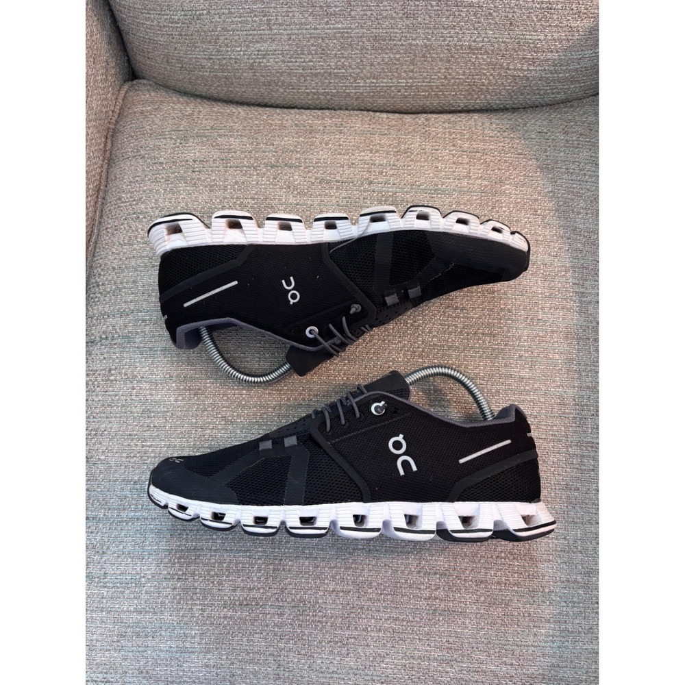 On Cloud Running Shoes Black White Mesh Sneakers Womens 9 - Picture 5 of 10